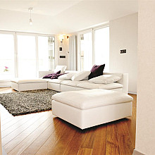 White Leather Sofa in Living Area
